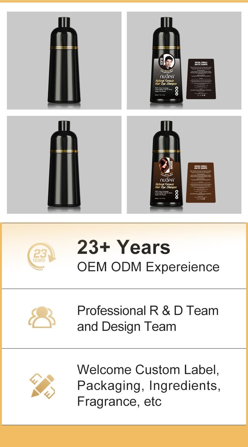 NUSPA Hair Color Shampoo (Black & Brown)